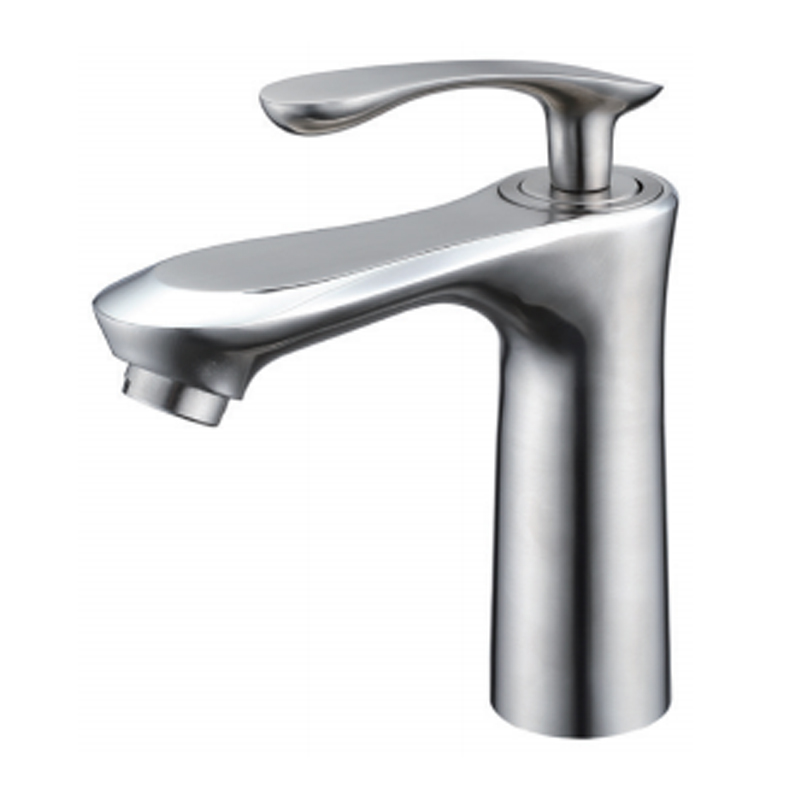 New design sus 304 stainless steel bathroom nickel brushed basin sink faucet