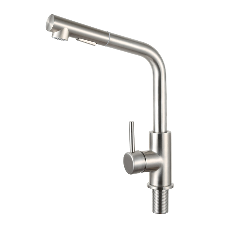 304Stainless Steel pull out kitchen faucet with sprayer and soap dispenser