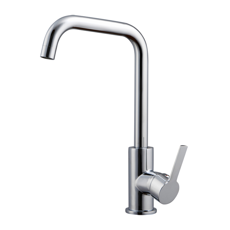 Modern L shape deck mounted hot cold water kitchen sink mixer faucet