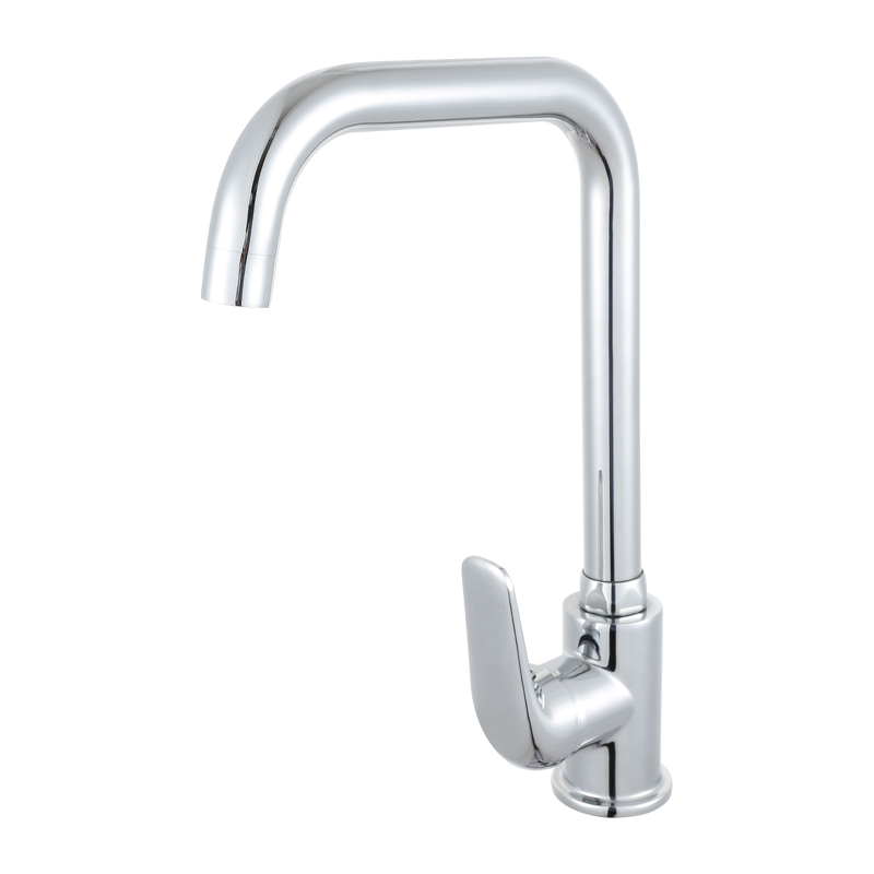 Zinc alloy square spout deck mounted kitchen faucet