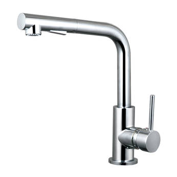 Lead free L shape pull out single lever kitchen mixer tap