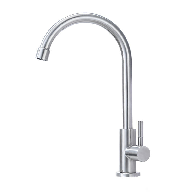Classic single cold stainless steel kitchen sink tap basin water faucet