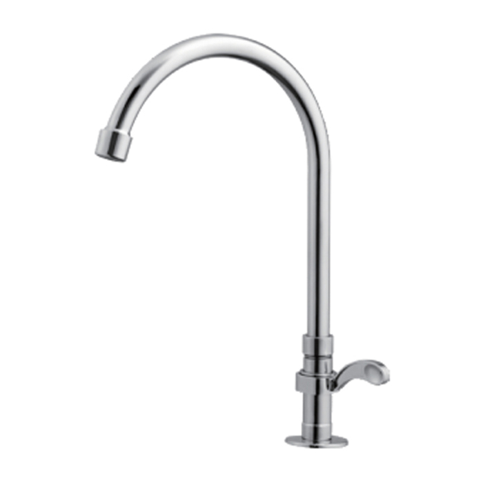 Brass deck mounted single cold water tap 