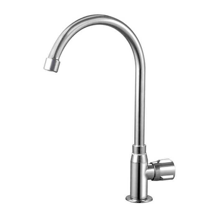 Chromed stainless steel single cold kitchen water tap
