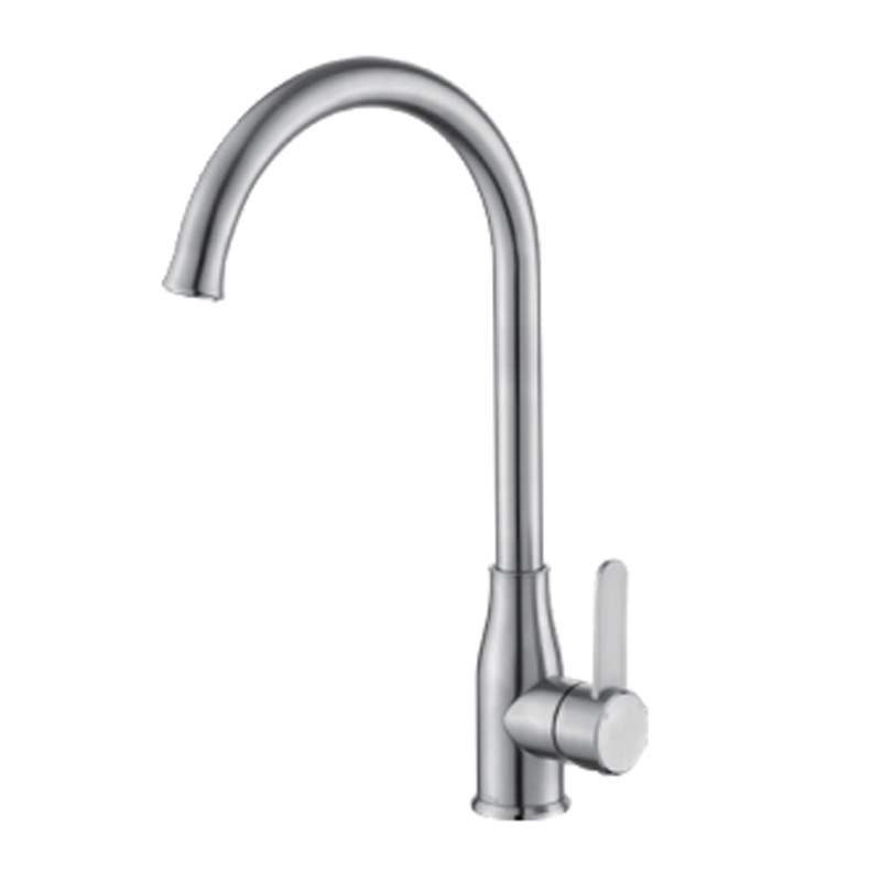 304Sus brushed goose neck kitchen mixer water faucet