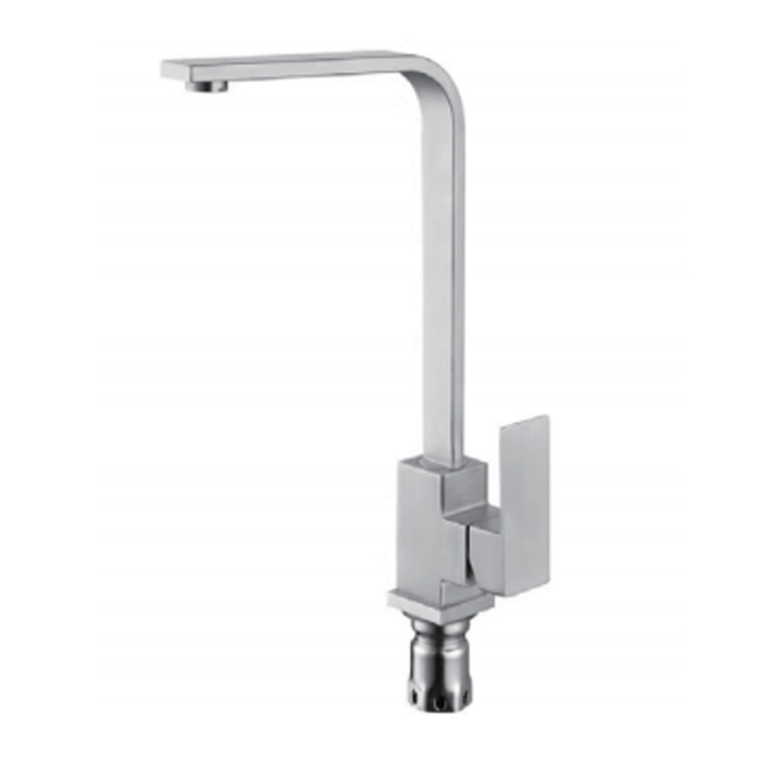 304Sus square spout nickel brushed hot cold kitchen water faucet