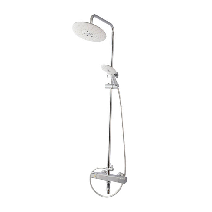 Brass square thermostatic chromed bathroom shower column