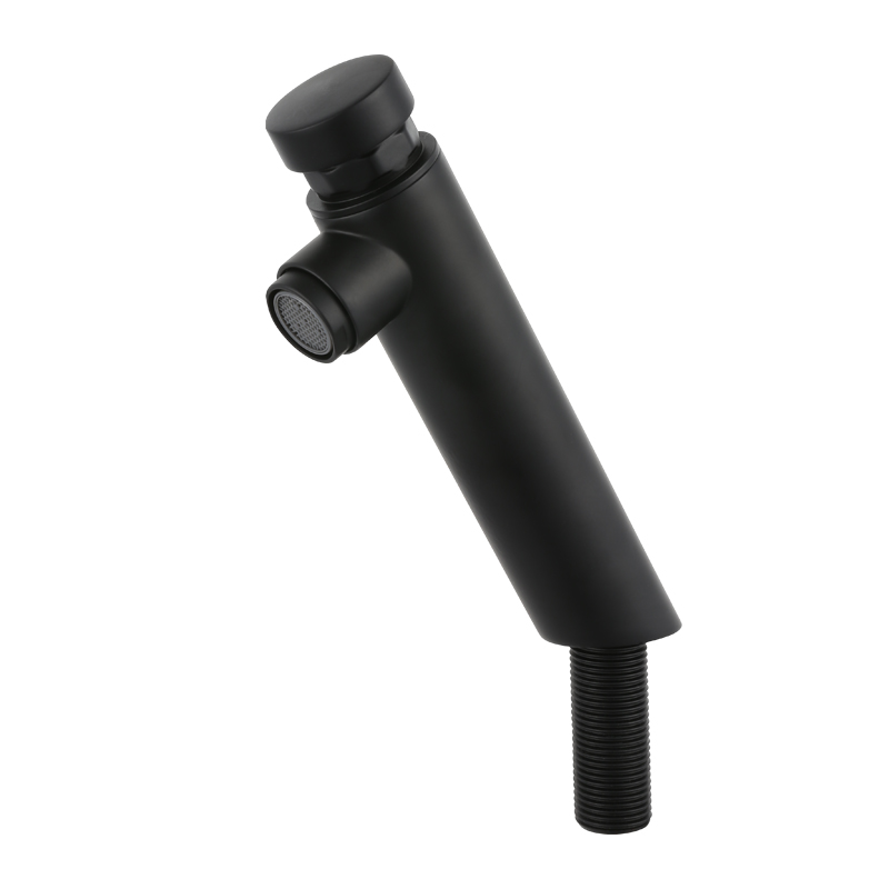 Matte black deck mounted save water public washbasin faucet