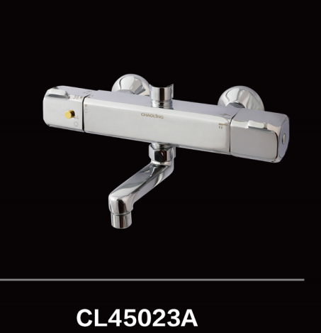 Brass thermostatic bathroom faucet with chrome surface finished 